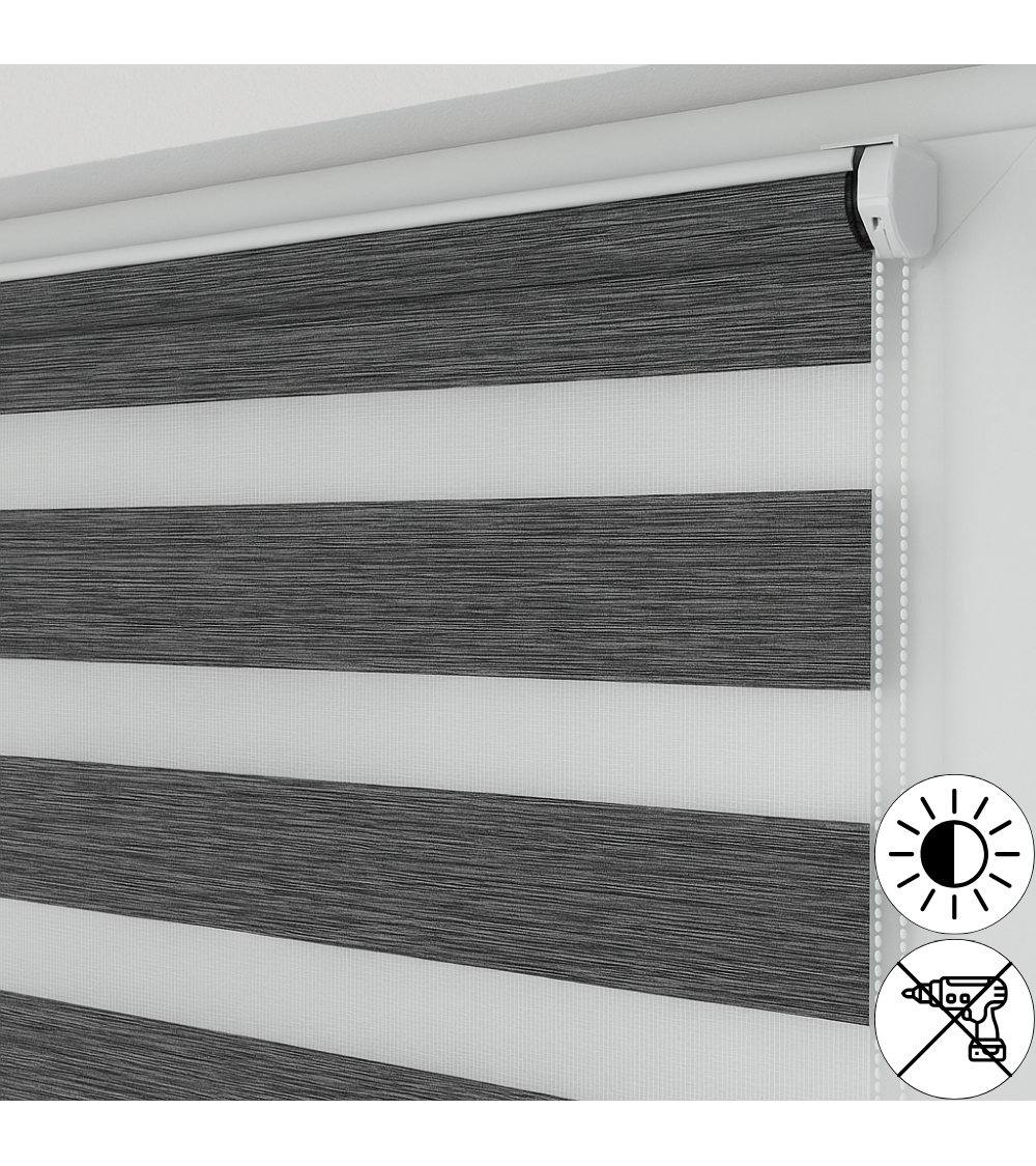 Roleta Mini Dzien Noc z tkaniną WOOD bezinwazyjna